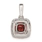 Pure Fire 14kt White Gold Lab Grown Diamond & Garnet Halo Pendant - image 2