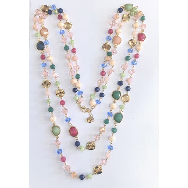 Ashley Cooper(tm) Gold-Tone Multi Color 2 Row Necklace - image 
