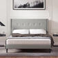 Rize Home MCM Upholstered Platform Bead Frame w/ Headboard - image 1