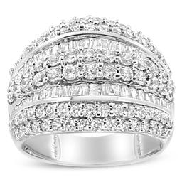 Haus of Brilliance Sterling Silver 2ctw. Diamond Cluster Ring