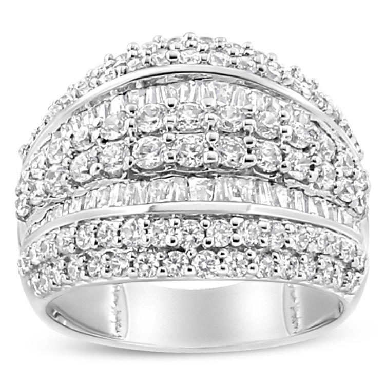 Haus of Brilliance Sterling Silver 2ctw. Diamond Cluster Ring