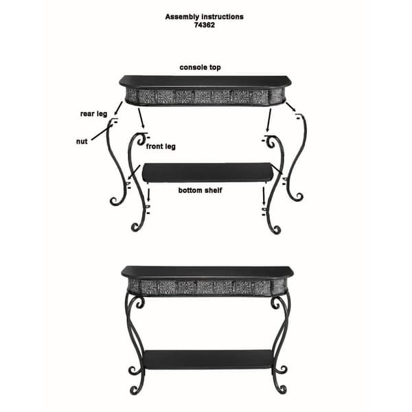 9th & Pike® Dark Brown Traditional Metal Console Table