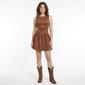 Juniors Madden Girl Suede Sleeveless Drop Waist Bow Skater Dress - image 1