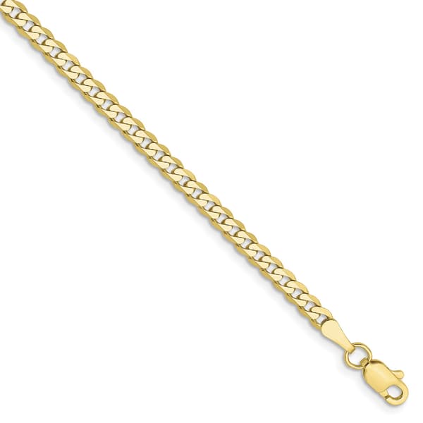 Unisex Gold Classics(tm)10kt. 2.9mm Flat Beveled Curb Chain Bracelet - image 