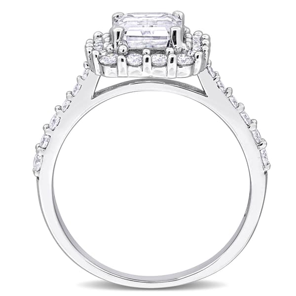 Sterling Silver 2 3/8ctw. White Moissanite Engagement Ring