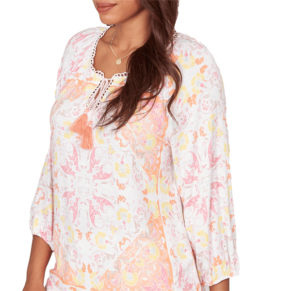 Petite Ruby Rd. Renaissance Romance Keyhole Neck Blouse