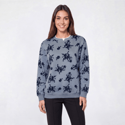 Petite Hasting & Smith Fleece Lined Floral Sweatshirt