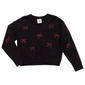 Girls (7-16) Jolie & Joy Rhinestone Bow V-Neck Pullover - image 1