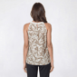Womens Como Black High Neck Crochet Trim Tropical Tank Top - image 2