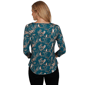 Womens Emaline Key Items 3/4 Sleeve Boat Neck All Over Owl Tee - image 2
