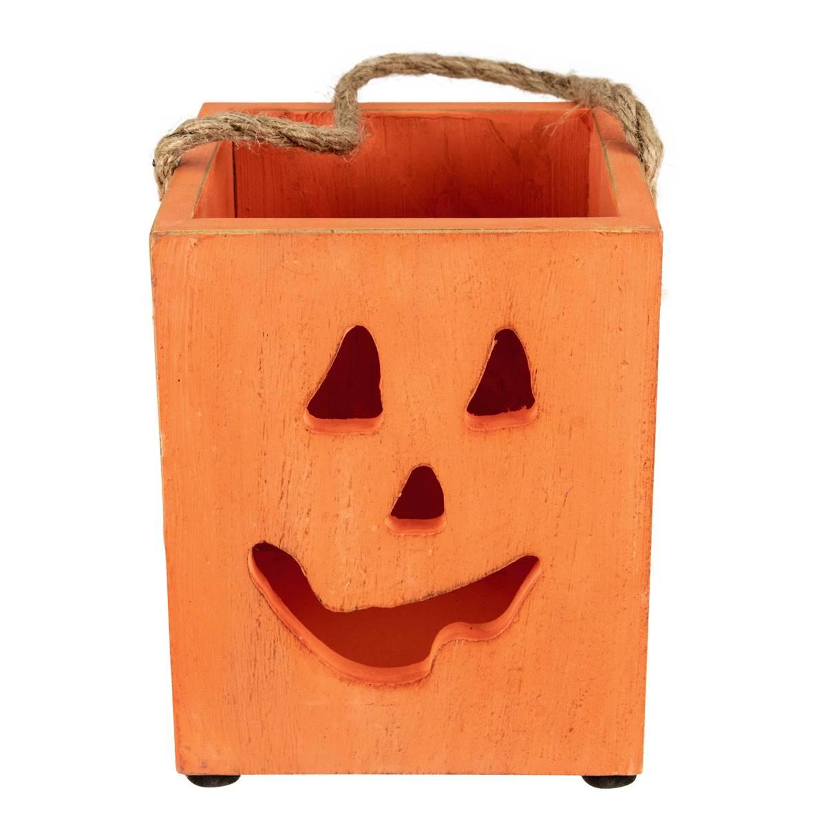 Northlight Seasonal 6.25in. Wood Jack O Lantern Candle...