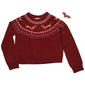 Girls (7-16) No Comment Weiner Dog Fair Isle Chenille Sweater - image 1