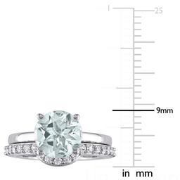 Gemstone Classics™ 10kt. White Gold Aquamarine & Sapphire Ring