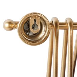 9th & Pike® Gold Metal and Black Wood Hanging Wall Shelf