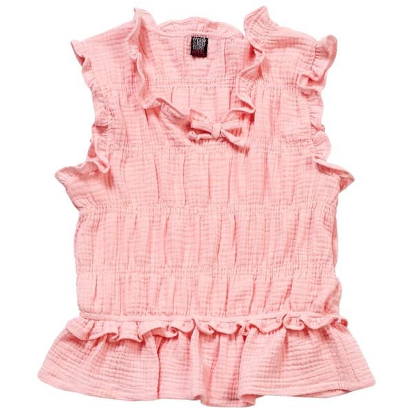 Girls (7-16) Star Ride(R) Sleeveless Smocked Ruffled Top - image 
