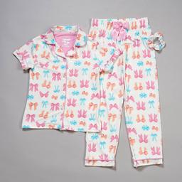 Girls (4-6x) Sleep On It® 3pc. Short Sleeve Bow Pajama Set