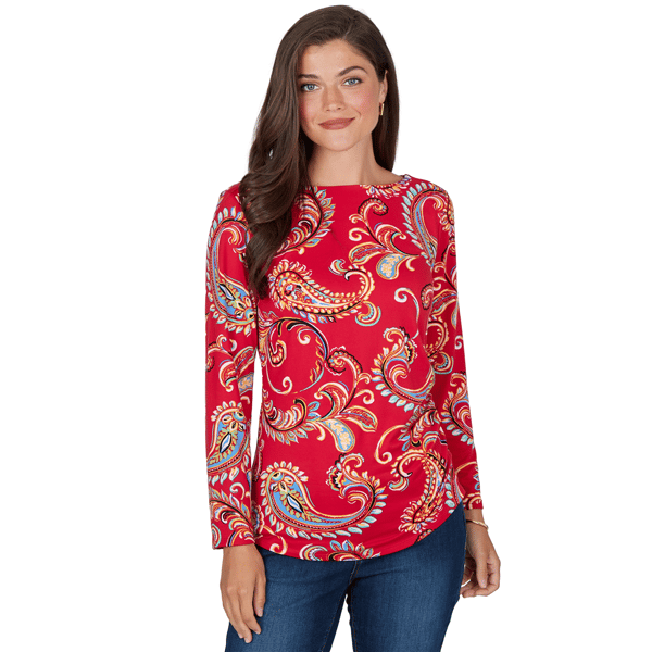 Petite Ruby Rd. Mysterious Romance Whimsical Paisley Tee