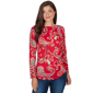 Petite Ruby Rd. Mysterious Romance Whimsical Paisley Tee - image 1