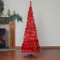 Northlight 6ft. Pre-Lit Red Tinsel Pop-Up Christmas Tree - image 2