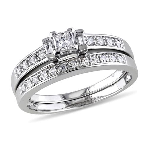 Loveblooms&#40;tm&#41;  Multi-Shape 1/3ctw. Diamonds Bridal Ring Set - image 