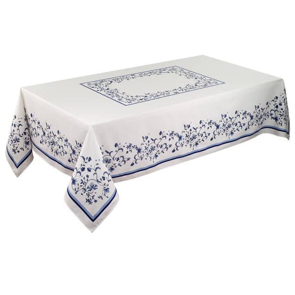 Spode&#40;R&#41; Blue Portofino Blue & White Floral Tablecloth - image 