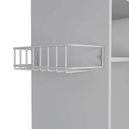 FM FURNITURE Columba White Kitchen Cart