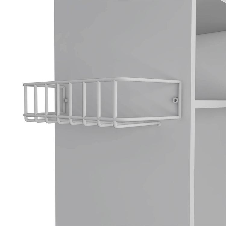 FM FURNITURE Columba White Kitchen Cart