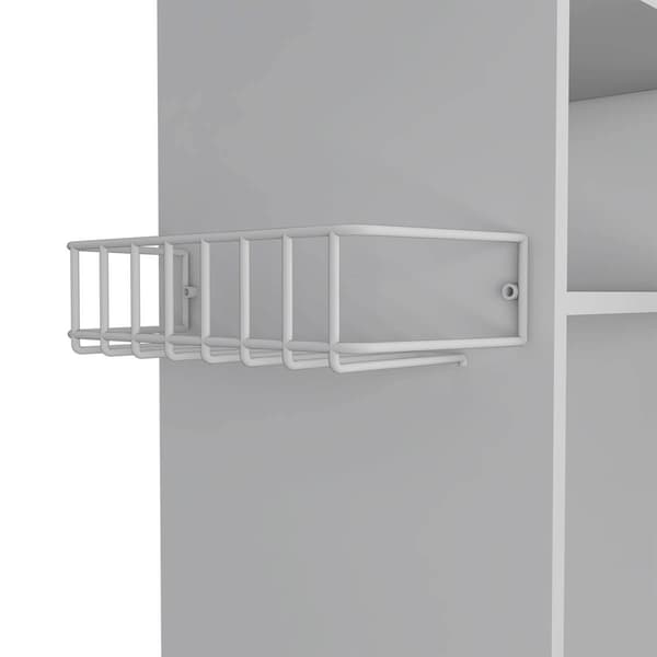 FM FURNITURE Columba White Kitchen Cart