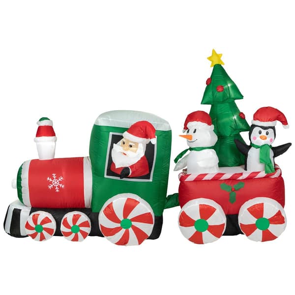 Northlight Seasonal 8ft. Inflatable Train Christmas Outdoor Decor - image 