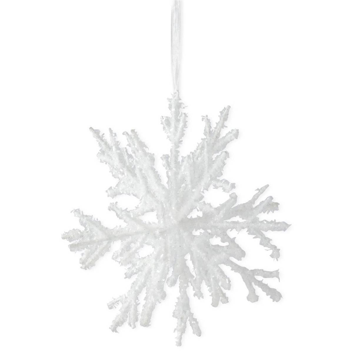 K&K Interiors Flocked Snowflake Ornament