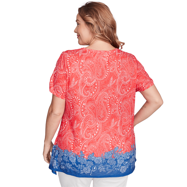 Plus Size Ruby Rd. Americana Chic Paisley Embellished Jersey Tee