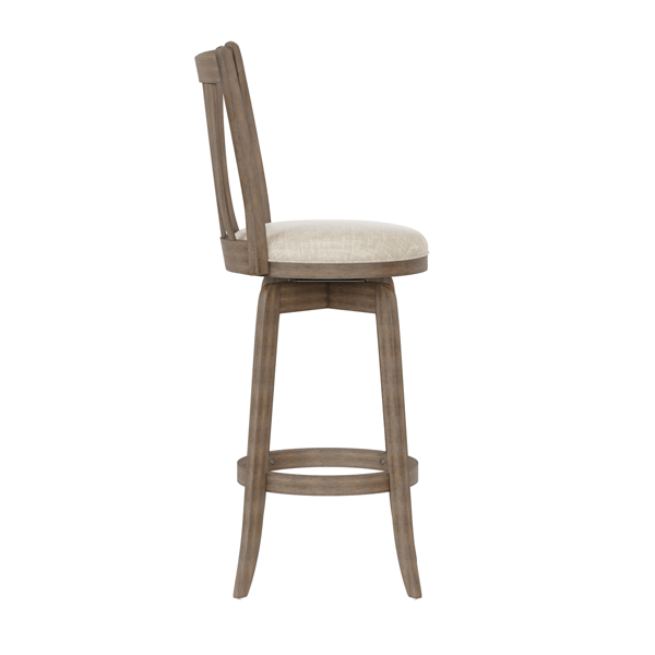 HH2 Home Savana Grey Wood Swivel Bar Height Stool