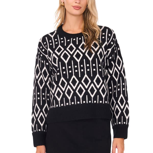 Womens Vince Camuto Long Sleeve Diamond Ski Sweater - image 