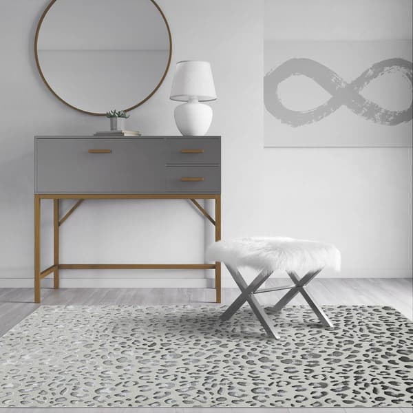 CosmoLiving by Cosmopolitan™ Hazel Snow Leopard Area Rug