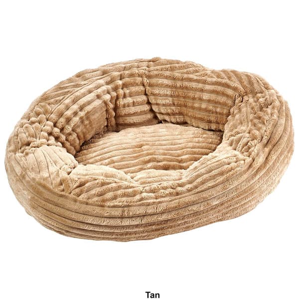 Comfortable Pet Ribbed Oval Pet Bed