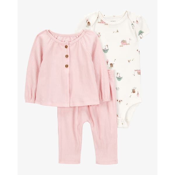 Baby Girl (NB-12M) Carter''s(R) 3pc. Home Grown Floral Cardigan Set
