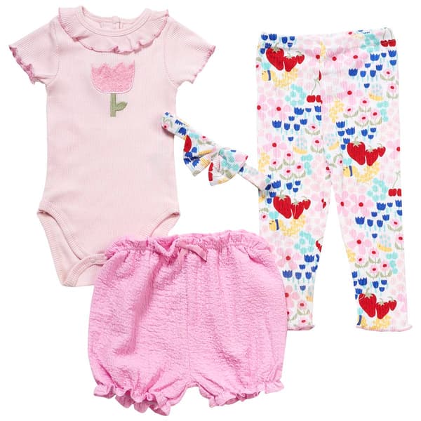 Baby Girl &#40;12-24M&#41; Mini Hop 4pc. Tulip Bodysuit Set - image 