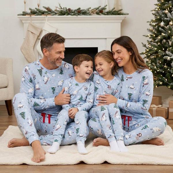 OurFamJam Long Sleeve Polar Bear Jogger Pajama Set