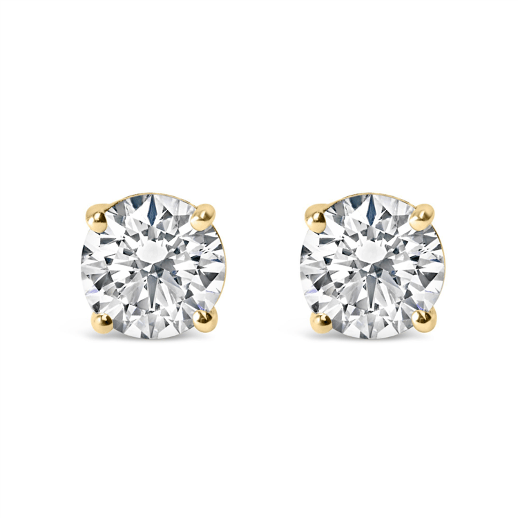 Haus of Brilliance Gold 1ctw Lab Grown White Diamond Stud Earrin