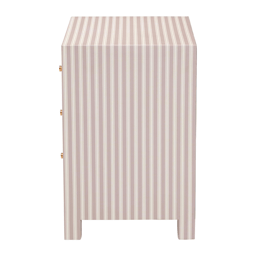 Baxton Studio Javianne End Table with Striped Faux Leather