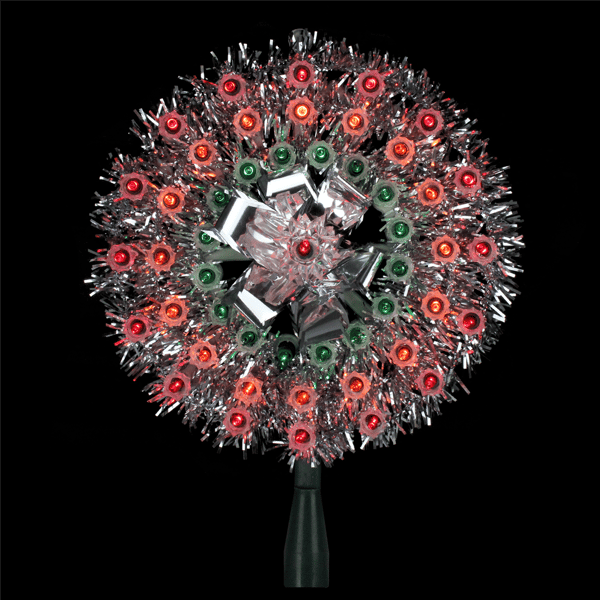 Northlight 8in. Pre-Lit Silver Starburst Christmas Tree Topper