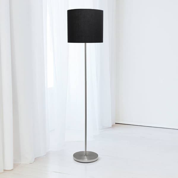 Simple Designs Brushed Nickel Drum Shade Floor Lamp