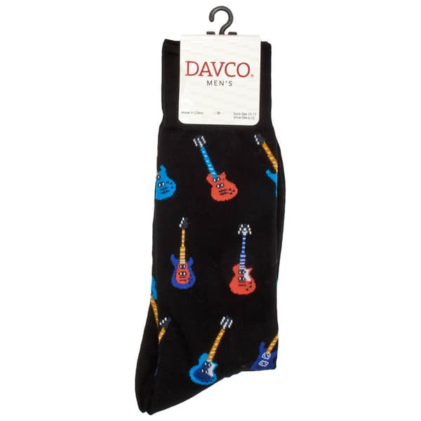 Mens Davco(R) Electric Guitars Crew Socks - image 