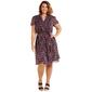 Plus Size MSK Short Sleeve Chiffon Floral Pintuck Midi Dress - image 1