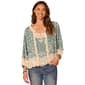 Womens Democracy 3/4 Balloon Sleeve Open Front Crochet Cardigan - image 1