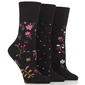 Womens gentle grip Floral Cotton 3pk. Crew Socks - image 1
