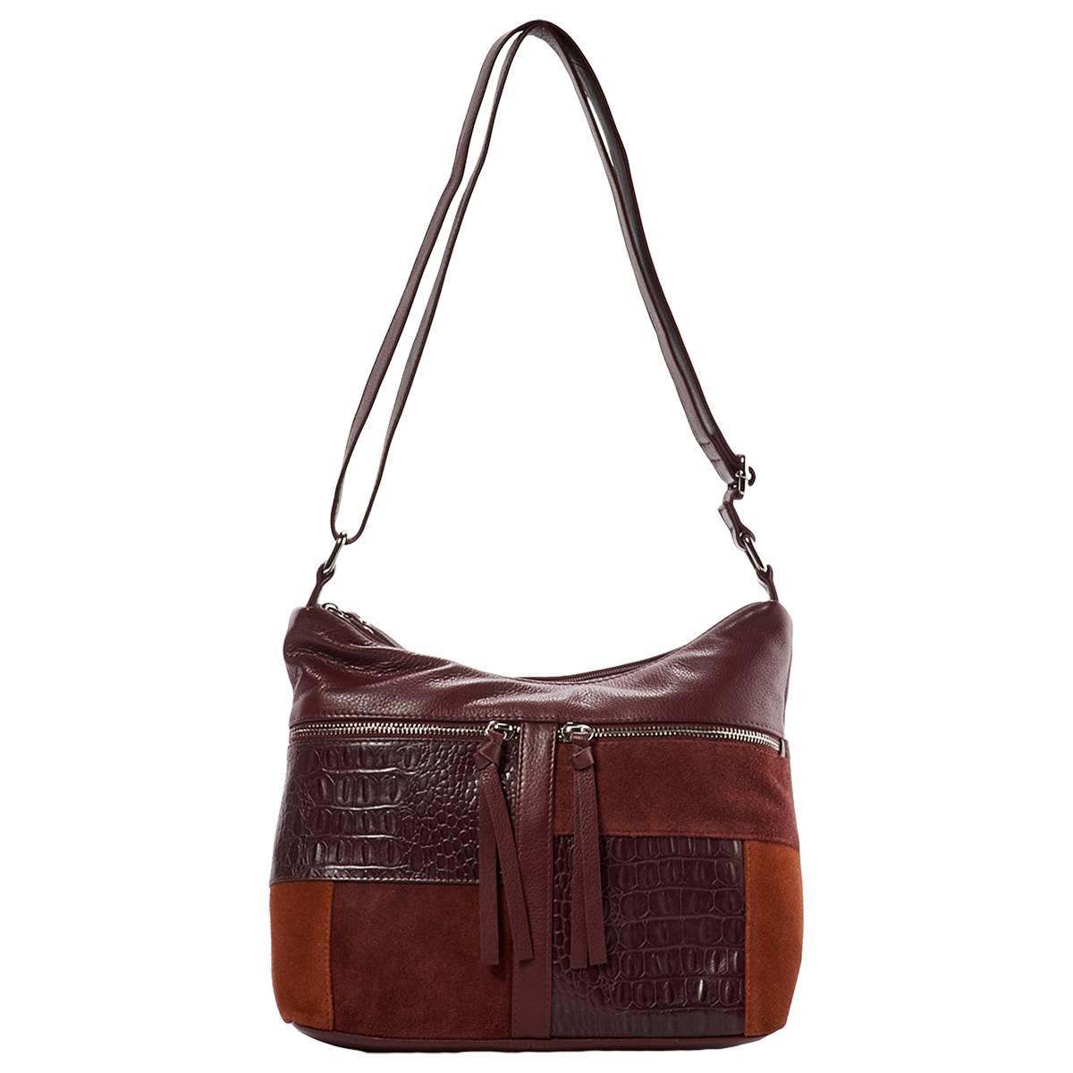 Great American Leatherworks Paneled Collage Hobo Crossbody