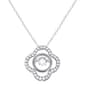 Silver Plated Cubic Zirconia Clover Pendant - image 1
