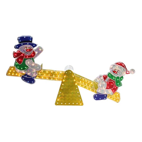 Northlight Seasonal 48in. Snowmen on See Saw Outdoor Decoration - image 