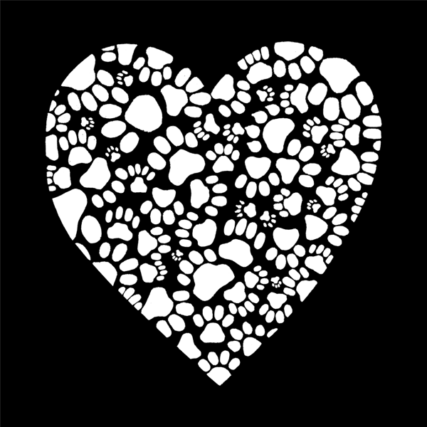 Plus Size LA Pop Art Heart Paw Word Art Hoodie